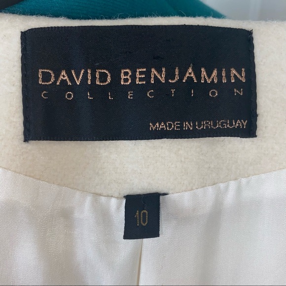 ♥️ VINTAGE Rare Cream ivory white David Benjamin Wool COAT jacket Size10 - Picture 11 of 11